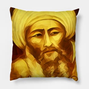 Averroes Golden Portrait | Averroes Artwork 9 Pillow