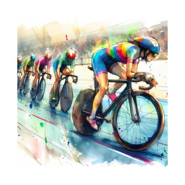 Artistic illustration of bike racing by WelshDesigns