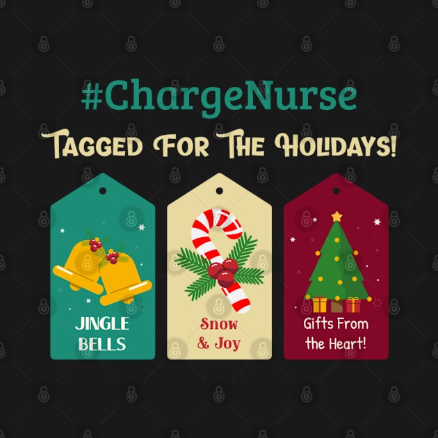 Charge Nurse Christmas Gift Tag Funny Holiday Bells Candy Cane Tree Social Media by DesignIndex