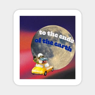 To the Ends of the Earth - Psychedelic Moon Travel Collage Magnet