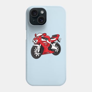 Cute red sports motorcycle cartoon Phone Case