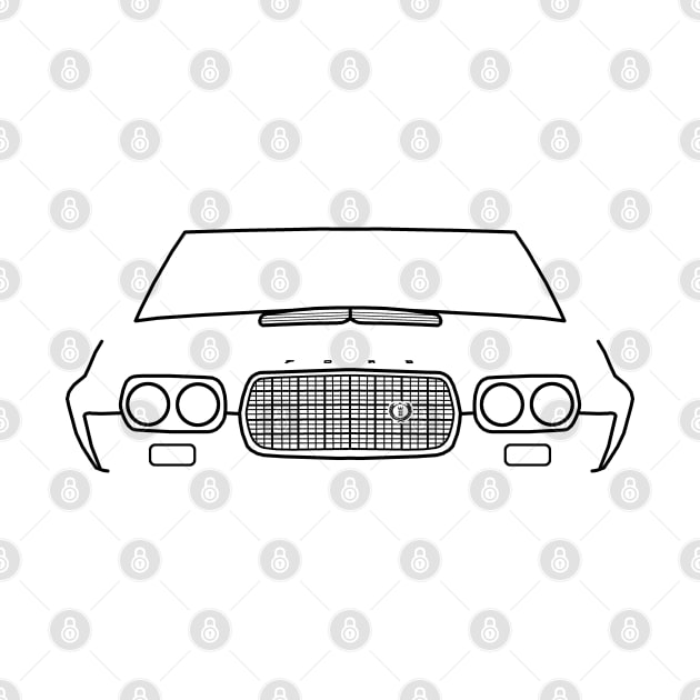 1972 Ford Gran Torino classic car outline graphic (black) by soitwouldseem