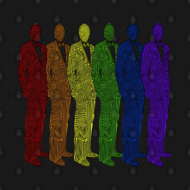 Swirly Rainbow Gentlemen by Slightly Unhinged