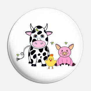 FARM Life - Cute Farm Animals Art Pin