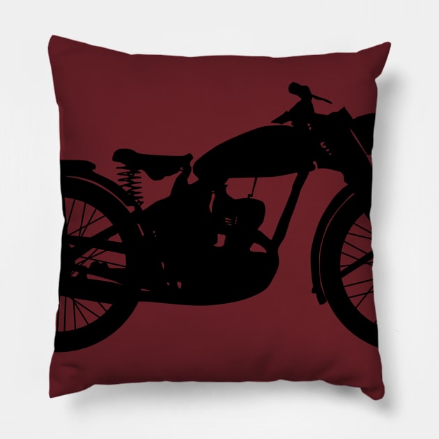 Old School Motorcycle Pillow by ilrokery