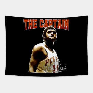 Willis Reed The Captain Basketball Legend Signature Vintage Retro 80s 90s Bootleg Rap Style Tapestry