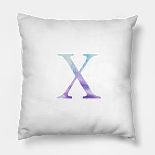 Blue Chi Watercolor Letter Pillow