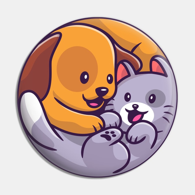 Cute Dog And Cat Cartoon Pin by Catalyst Labs