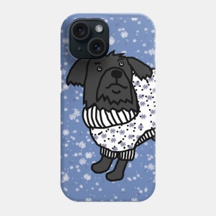 Cute Winter Dog in Christmas Snowflake Sweater Phone Case