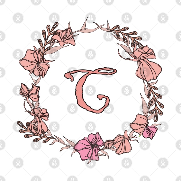 Letter C Rose Pink Initial Monogram - Letter c by Tilila