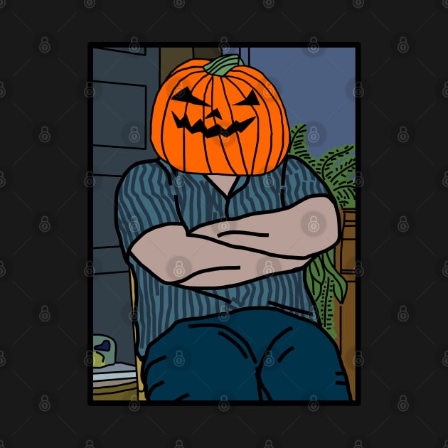 Halloween Horror Irish Uncle Memes Pumpkin Head by ellenhenryart