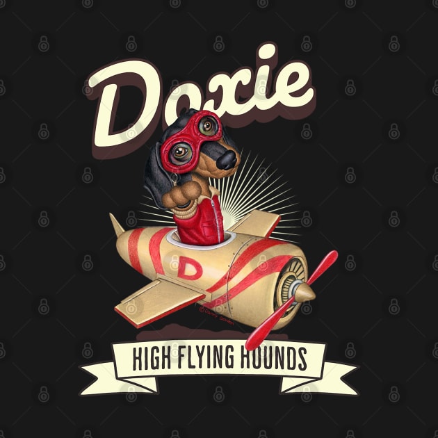 Dachshund High Flying Hounds by Danny Gordon Art