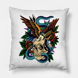 Eagel, Skull and Snake Pillow