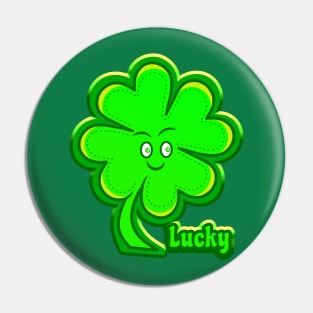 Lucky 4 Leaf Clover 2 (3D-ish) Pin