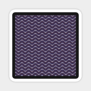 Dark Blue Black Wavy Lines Pattern Magnet