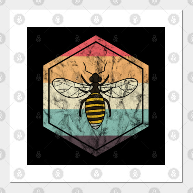 Art print POSTER CANVAS Bees Working on a Manmade Honeycomb