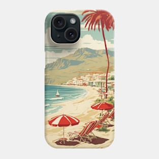 Simos Beach Greece Tourism Vintage Travel Poster Phone Case