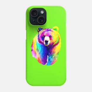 Momma Bear with Green Background Phone Case