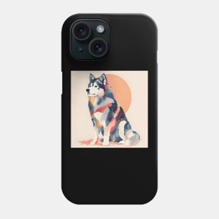 70s Alaskan Malamute Vibes: Pastel Pup Parade Phone Case