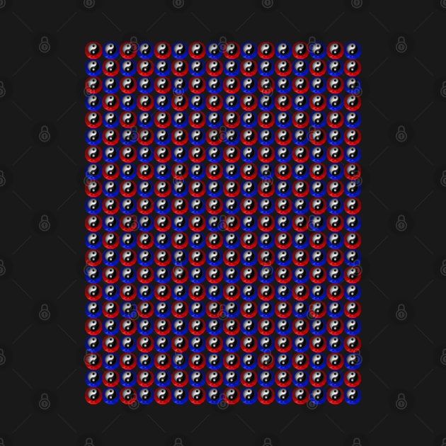 Yin Yang Design - Red-Blue Color Pattern by The Black Panther