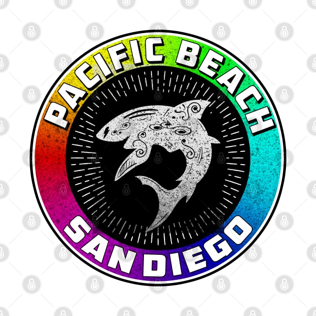 Pacific Beach San Diego California Shark Surfing Surf by TravelTime