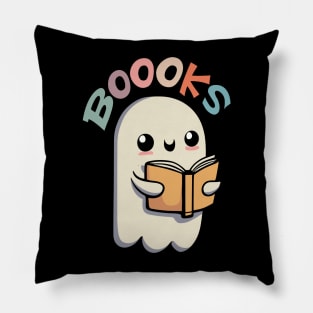 Boooks - Cute ghost reading a book Pillow