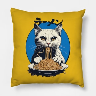 Ramen Noodles and Cat Pillow