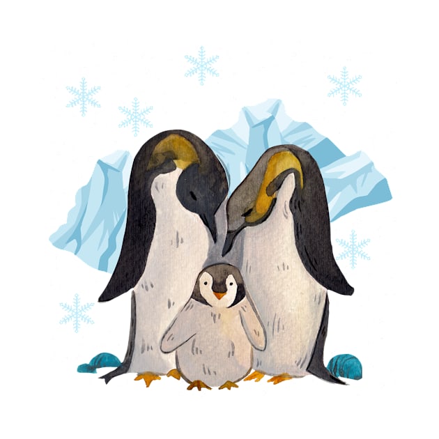 cute family of penguins by BZART