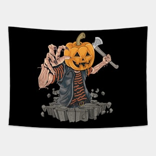 Pumpkin zombie halloween killer Halloween Costumes Tapestry