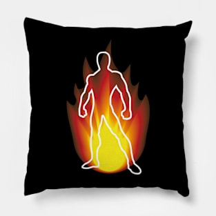 Man In Flames Pillow