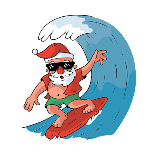 Santa Surfing Christmas T-Shirt