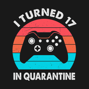 I Turned 17 In Quarantine - Retro Sunset Vintage 2003 17th Birthday Gift T-Shirt