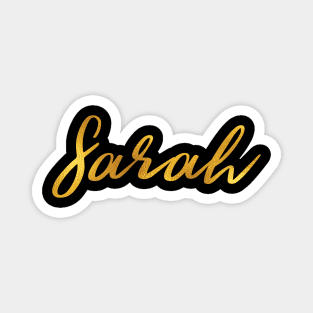 Sarah Name Hand Lettering in Faux Gold Letters Magnet