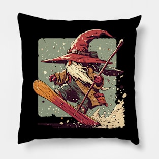 Funny Wizard snowboarder Pillow