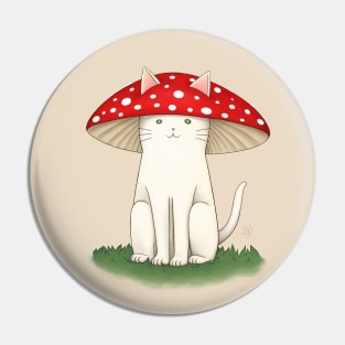 Mushroom-Cat Pin