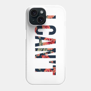 I Can't Floral Border Design - Black brought to you by They're Terrified & Tipsy Podcast Phone Case