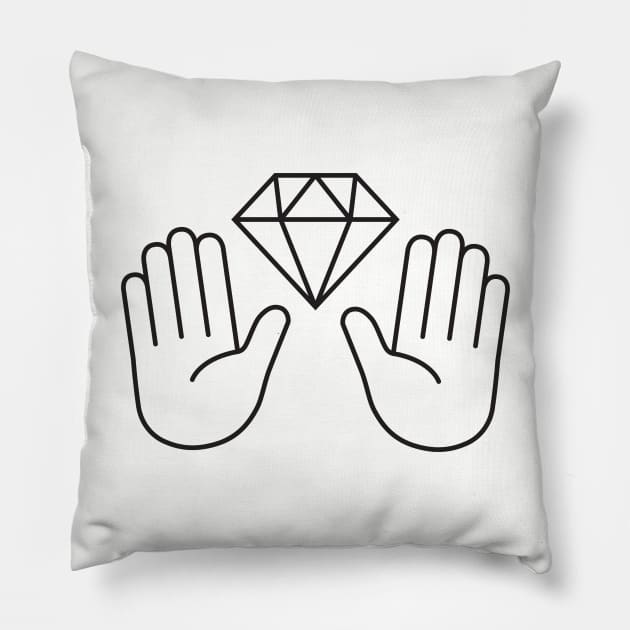 Diamond Hands Pillow by TVcreative