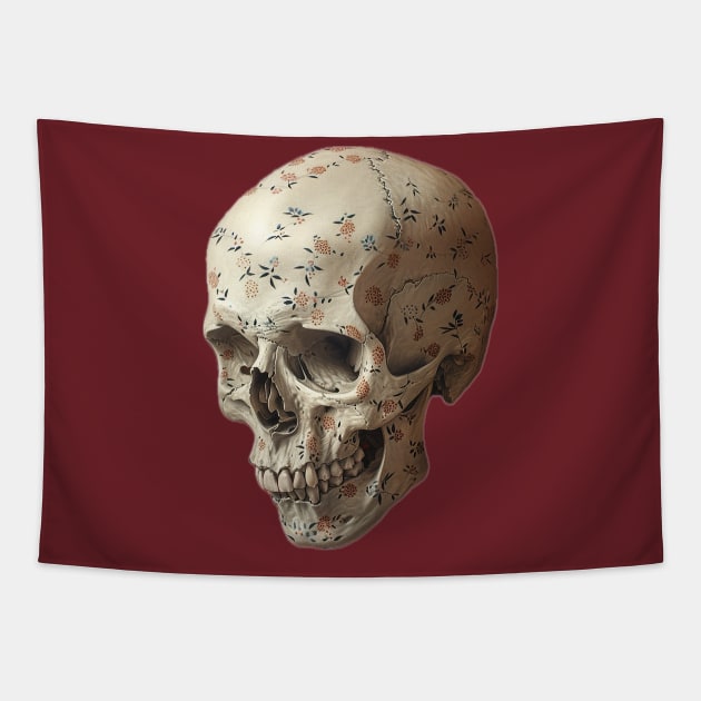 Quilted Skull Tapestry by CharlesAFish