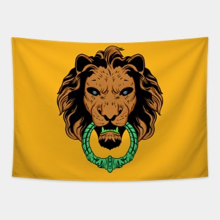 Yellow lion head Tapestry