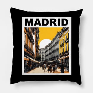 Madrid Street Life Pillow