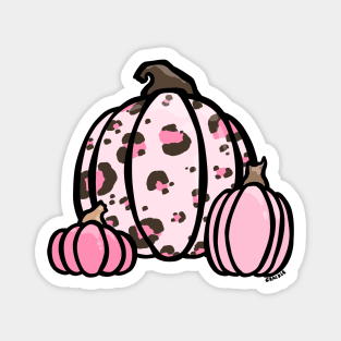 Pink Leopard Print Pumpkin Magnet