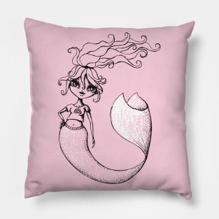 Mermaid Sketches Series: Rainbow Mermaid Pillow