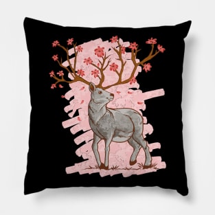 Cherry Blossom Deer Sakura Pillow