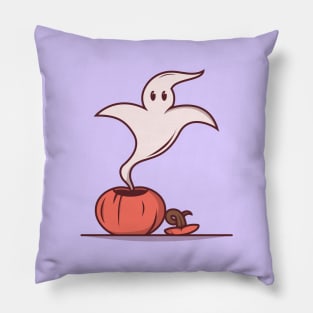 Ghost Genie and Pumpkin Pillow