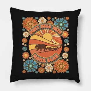 Don't mess with mama bear Floral retro Pillow