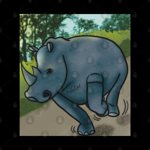 Rhino on the loose by Dr Paul Art