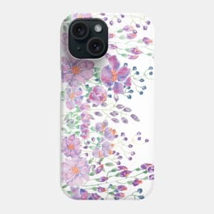 Purple Watercolor flowers Phone Case