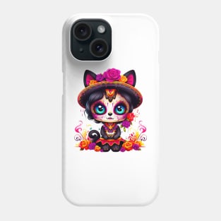 Dia de los Muertos Cat #8 Phone Case