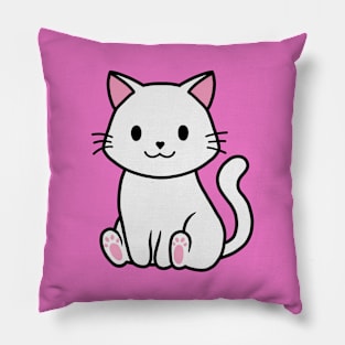 White kitty Pillow