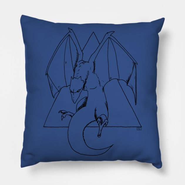 Wyvern Pillow by hearthfiredraws